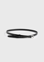 Thin croco-embossed belt black