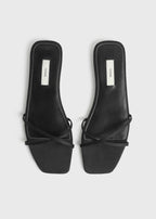 Satin crossover slides black