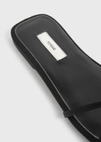 Satin crossover slides black