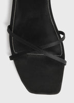 Satin crossover slides black