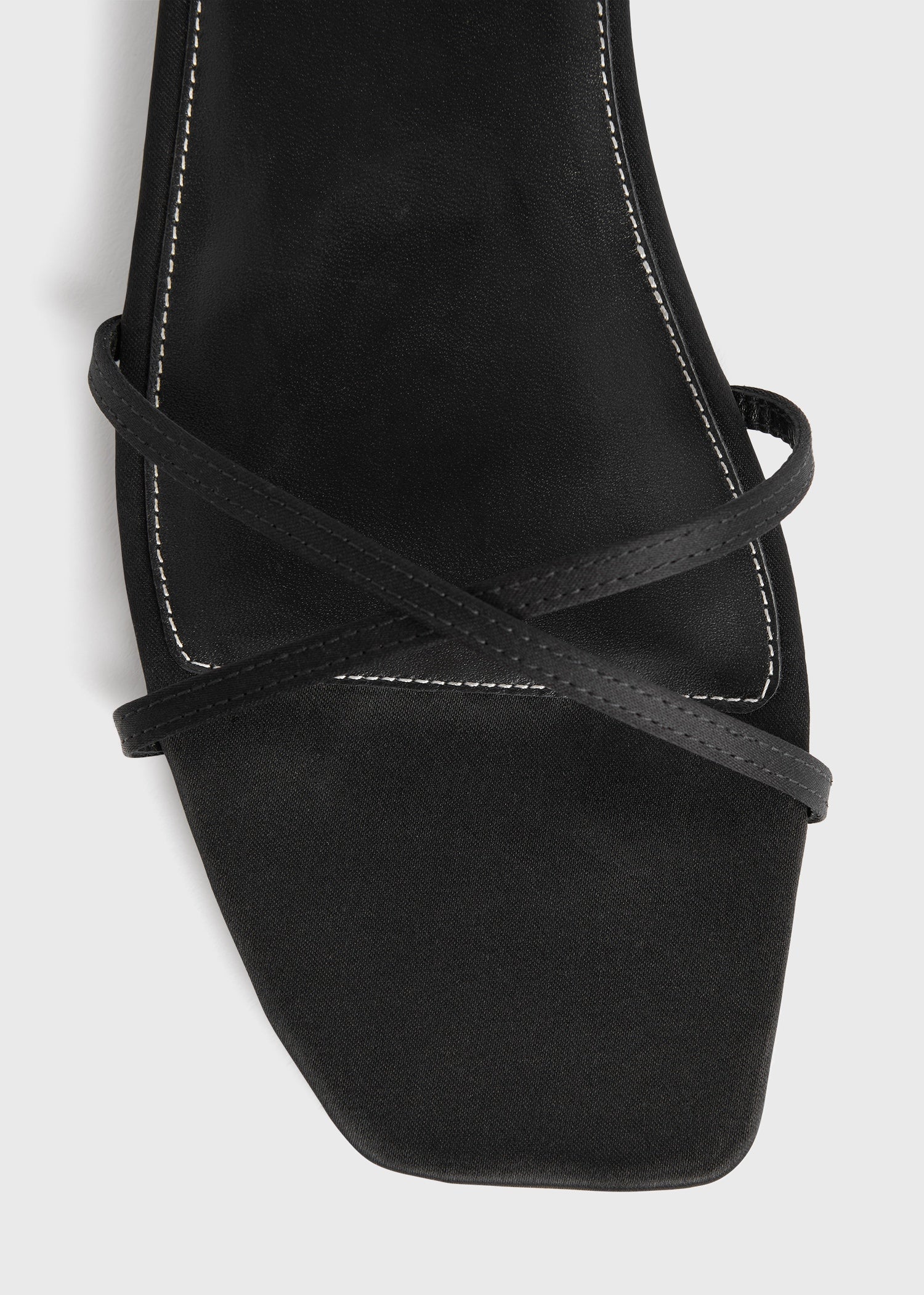 Satin crossover slides black