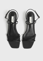 Satin crossover sandals black