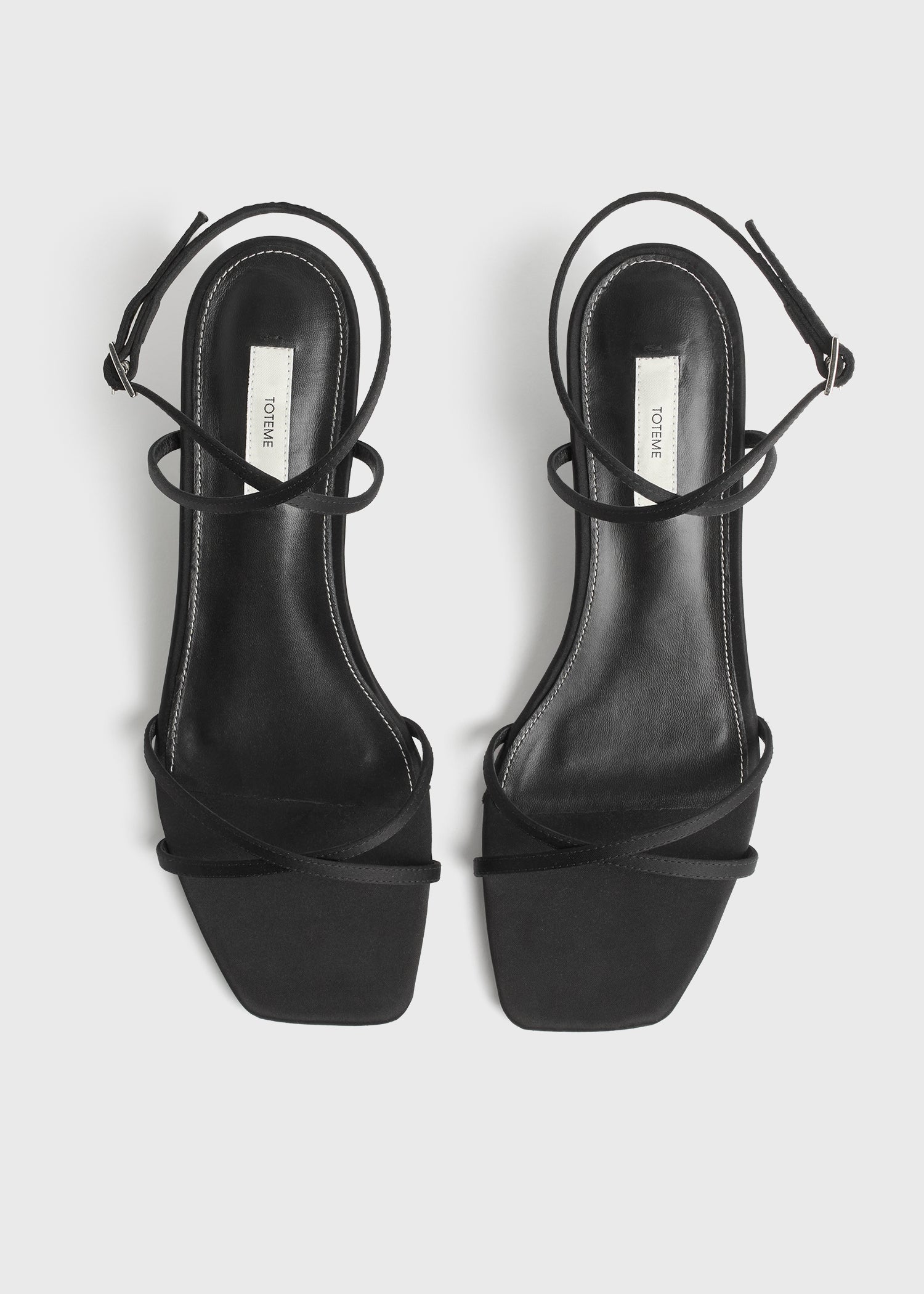 Satin crossover sandals black