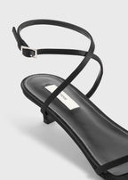 Satin crossover sandals black