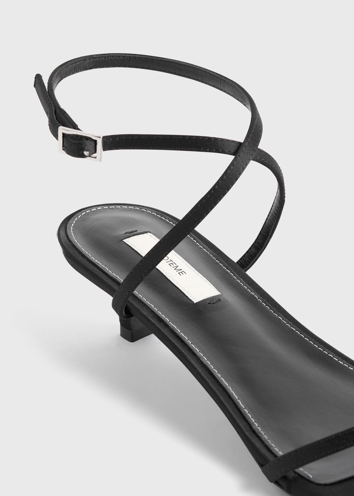 Satin crossover sandals black