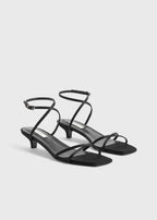 Satin crossover sandals black