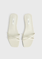 Leather crossover slides off-white