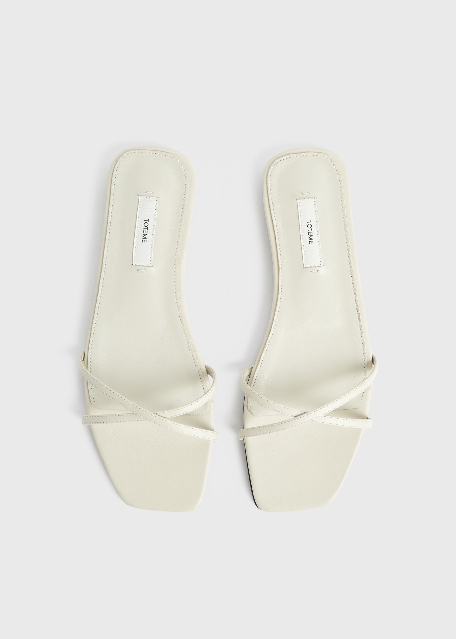 Leather crossover slides off-white