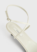 Leather crossover sandals off-white