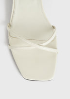 Leather crossover sandals off-white
