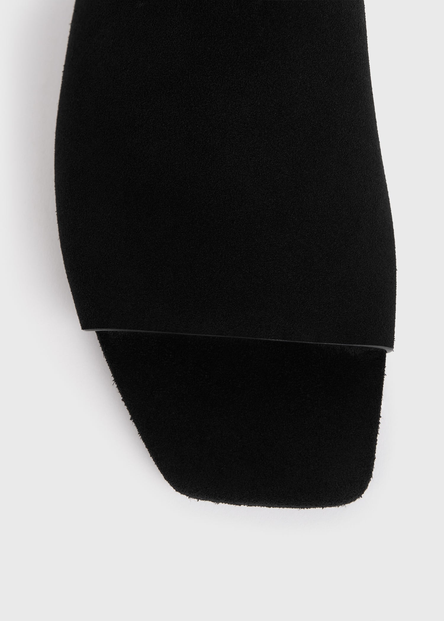 Velour-leather bandeau slides black