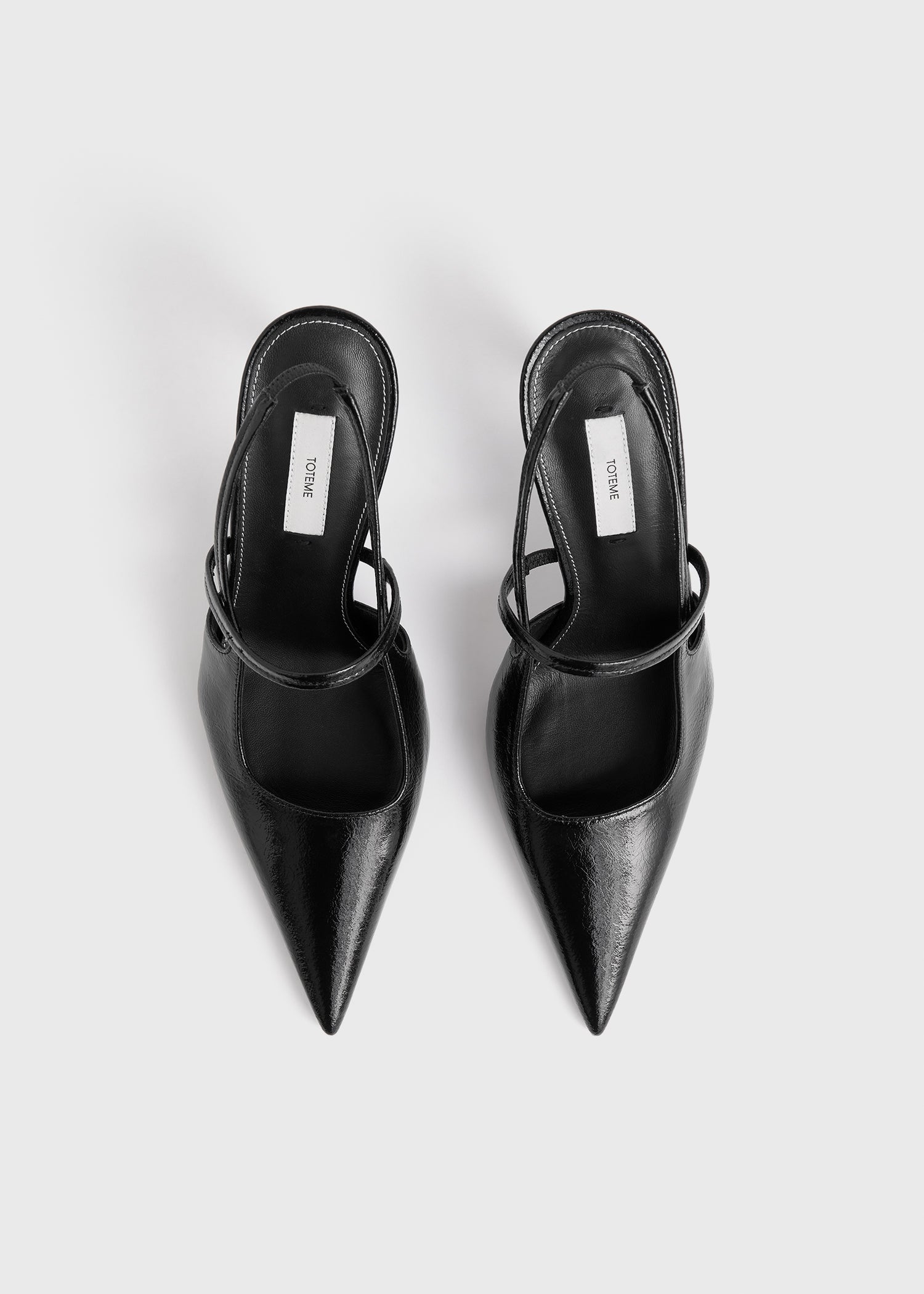 Naplack stiletto slingbacks black