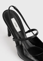 Naplack stiletto slingbacks black