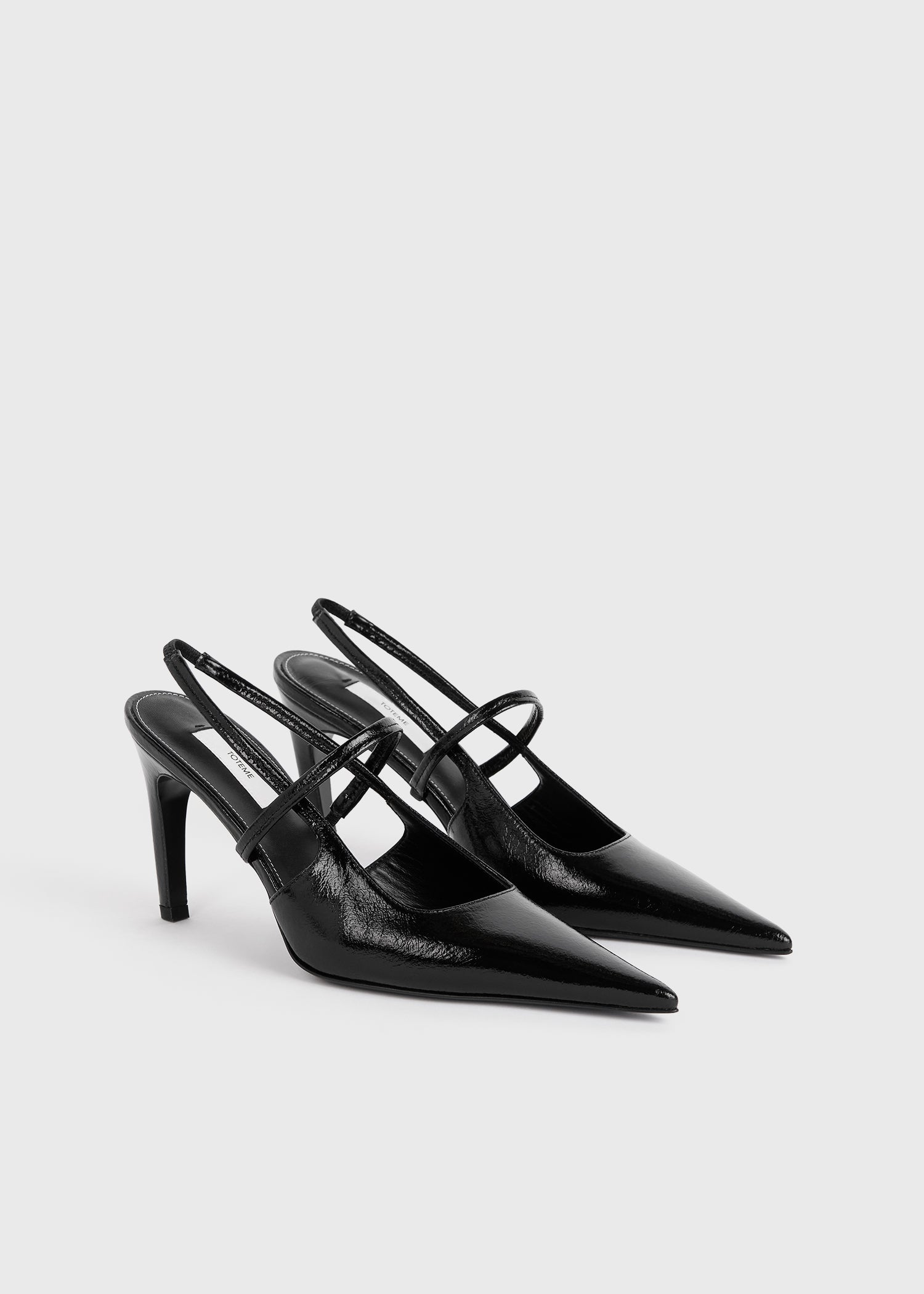 Naplack stiletto slingbacks black
