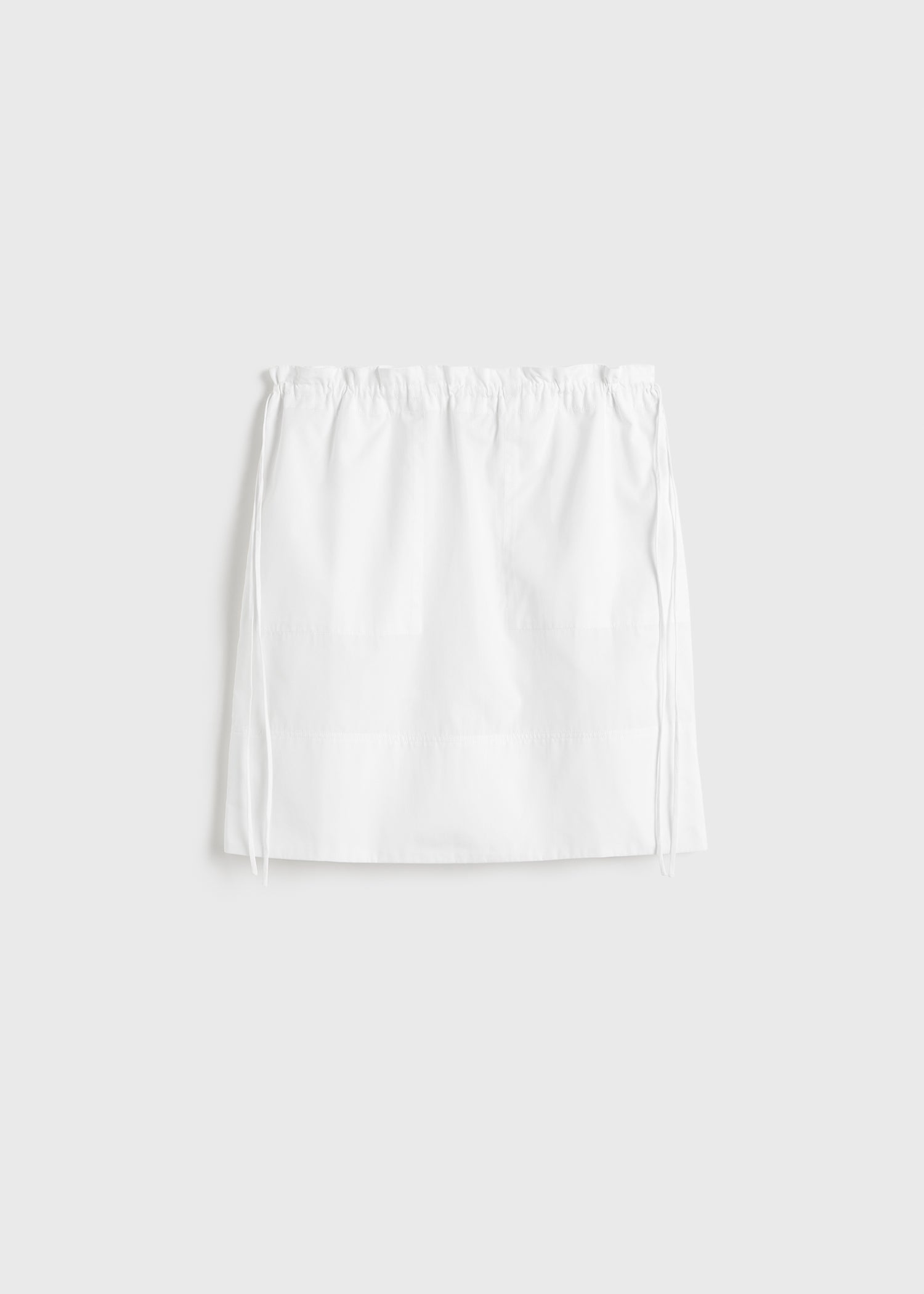 Drawstring poplin mini skirt white – TOTEME - Main Image