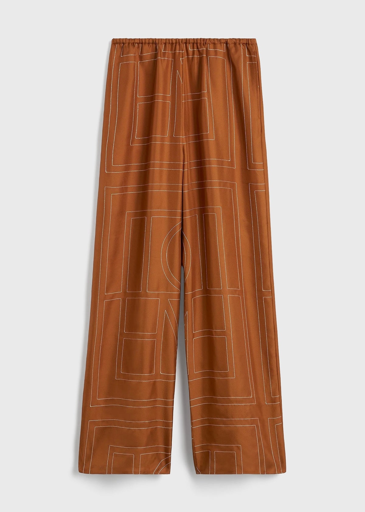 Monogram silk pj bottoms terracotta