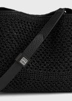 Petite crochet bucket bag black