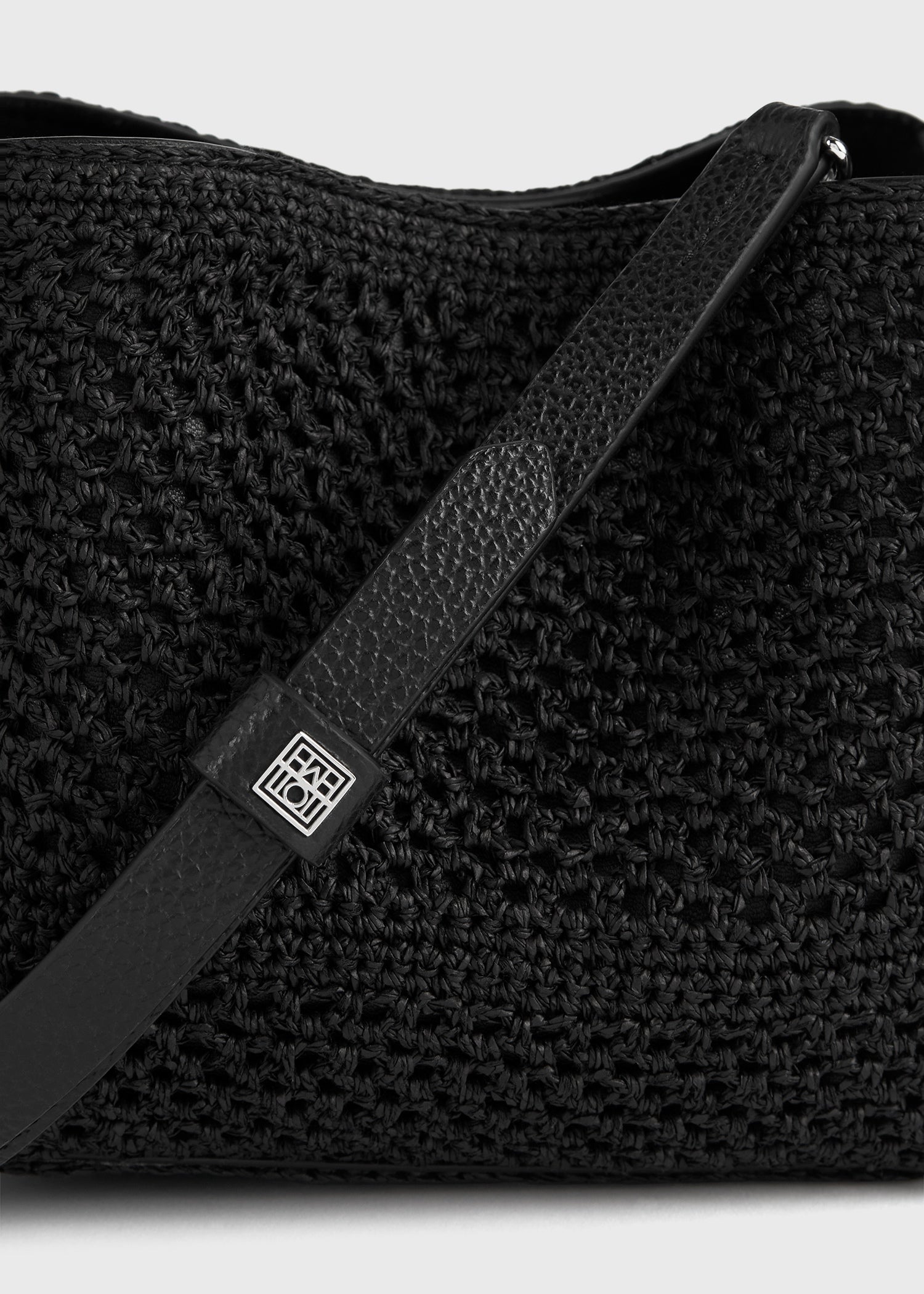 Petite crochet bucket bag black
