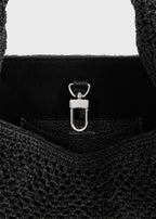 Petite crochet bucket bag black