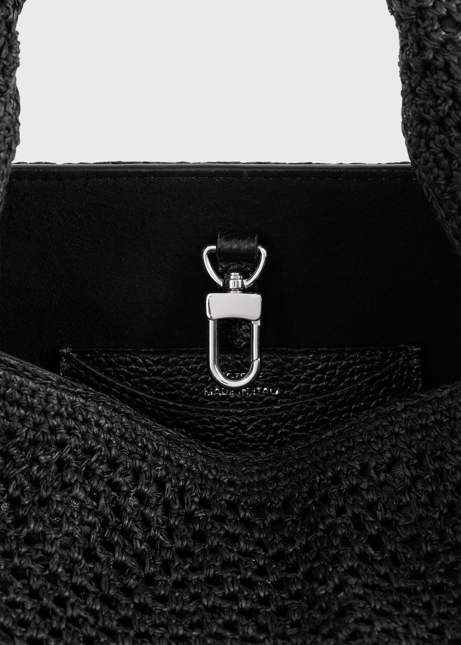 Petite crochet bucket bag black