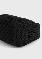 Petite crochet bucket bag black