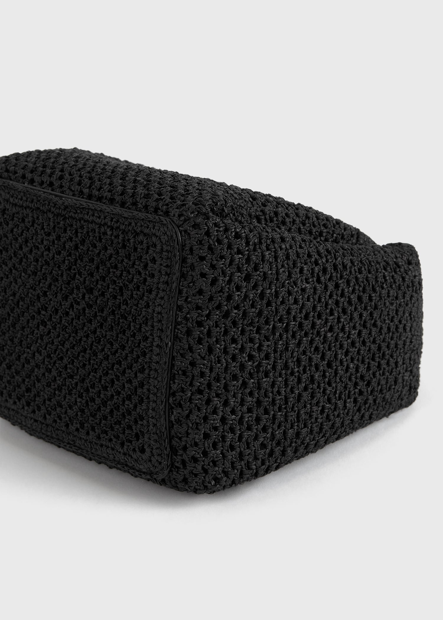 Petite crochet bucket bag black