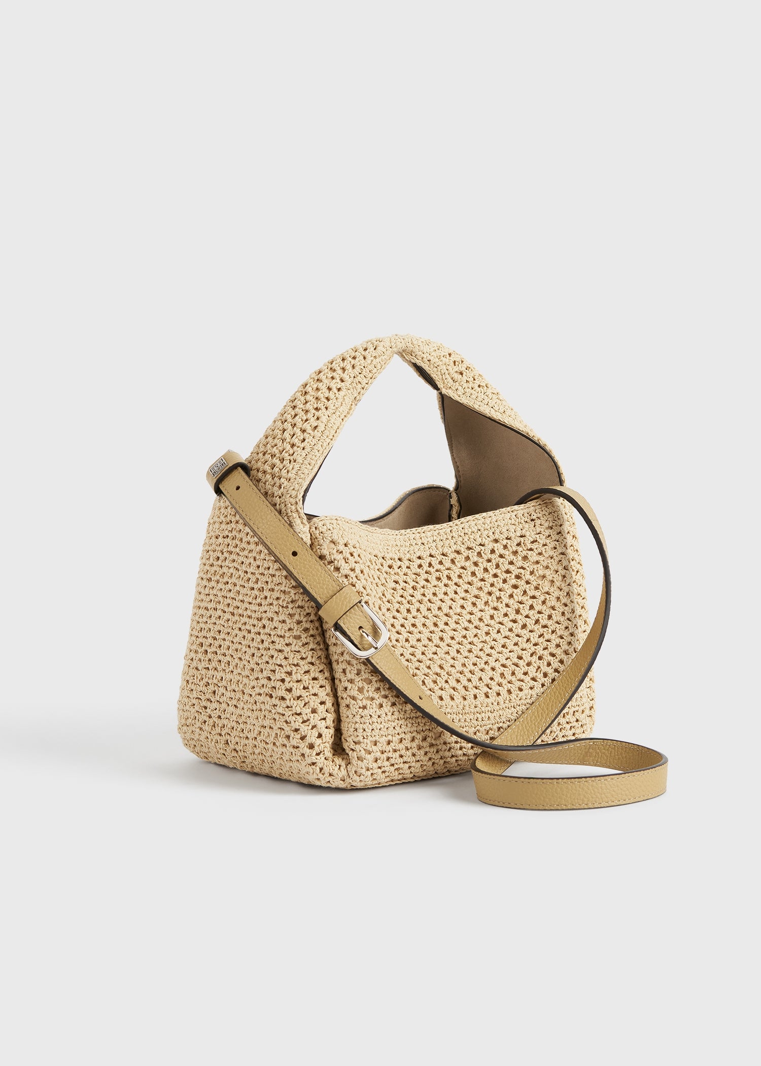 Petite crochet bucket bag vanilla