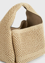 Petite crochet bucket bag vanilla