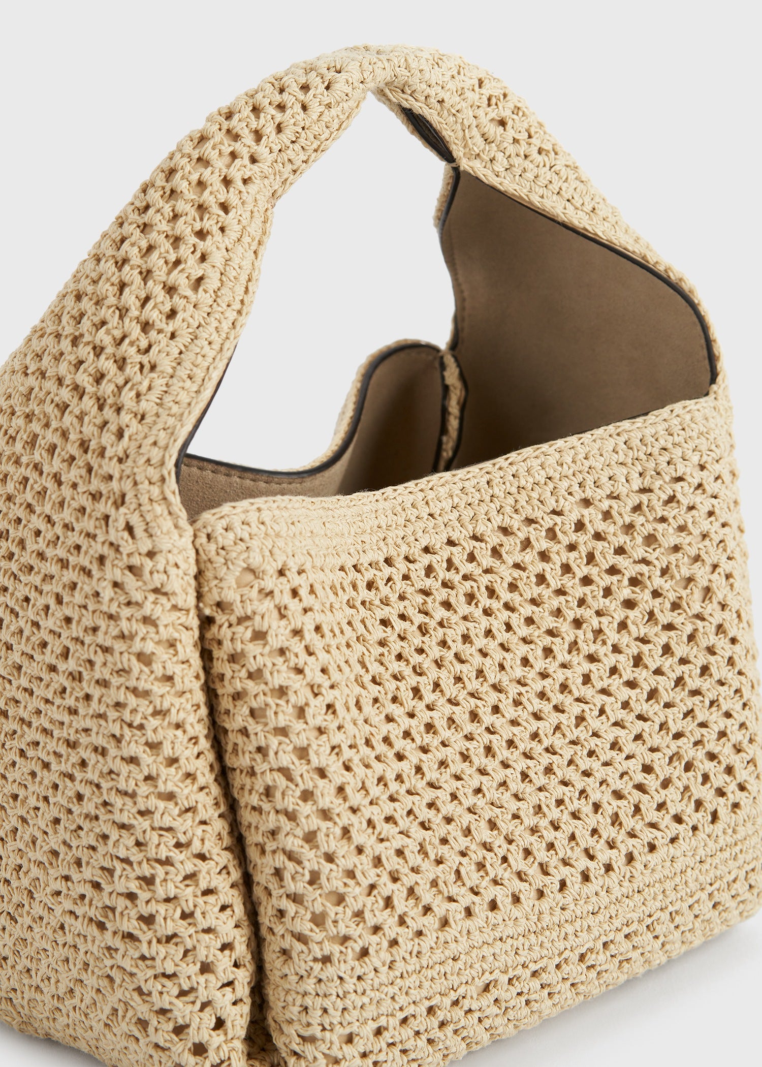 Petite crochet bucket bag vanilla