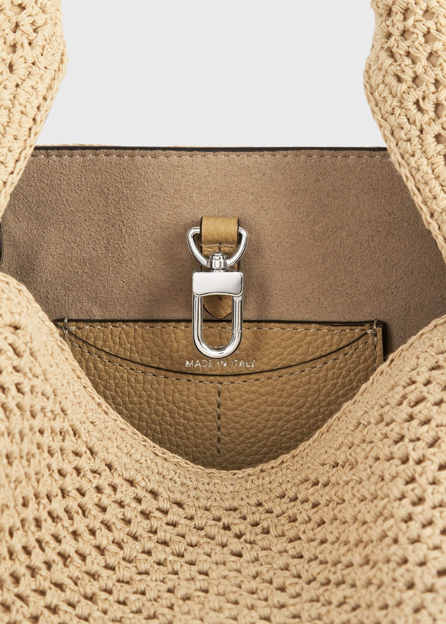 Petite crochet bucket bag vanilla