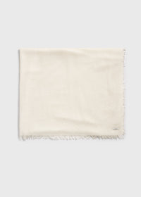 Light wool blanket scarf off-white