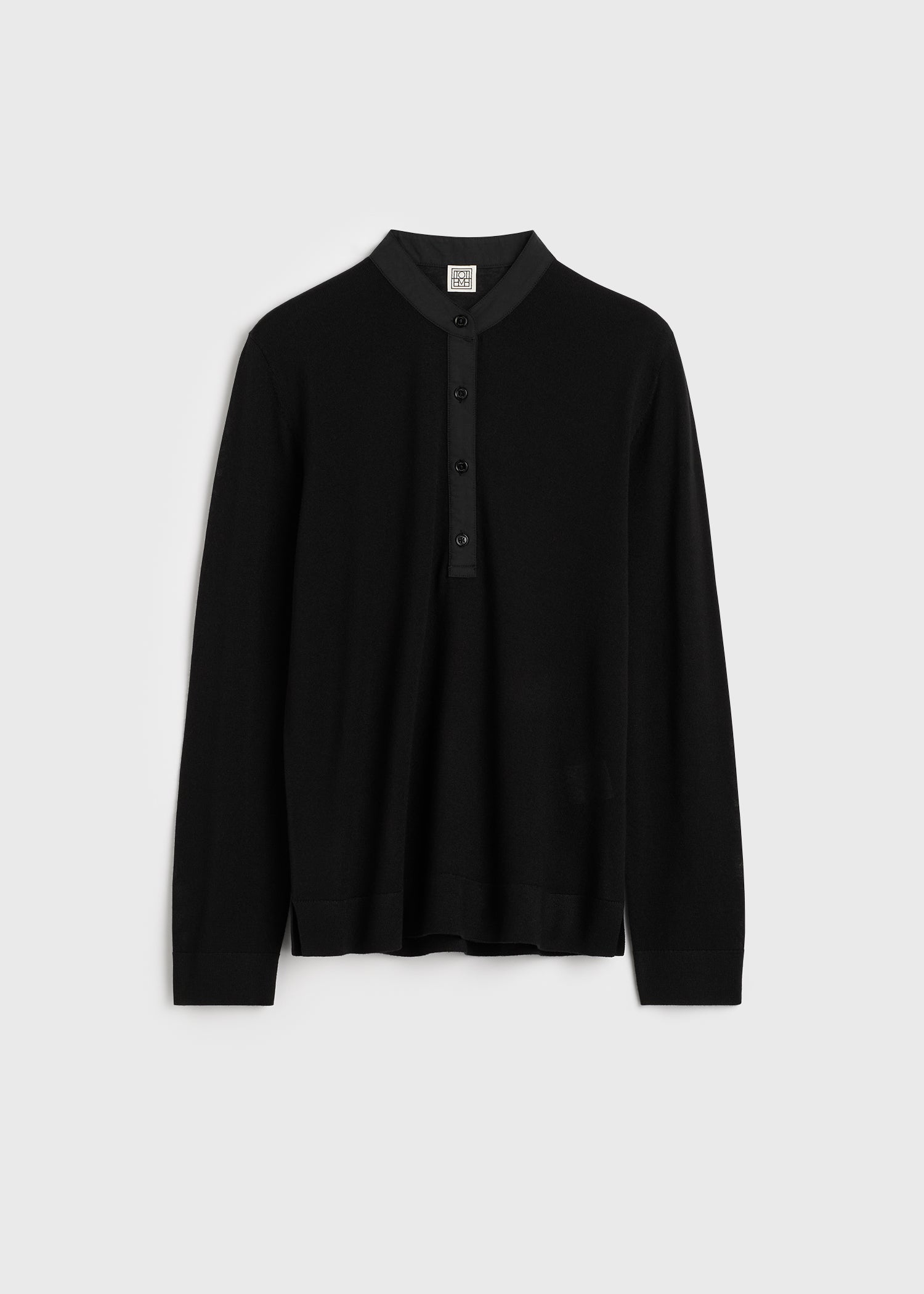Wool silk knit black