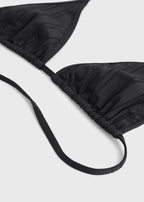 Monogram pointelle bikini top black