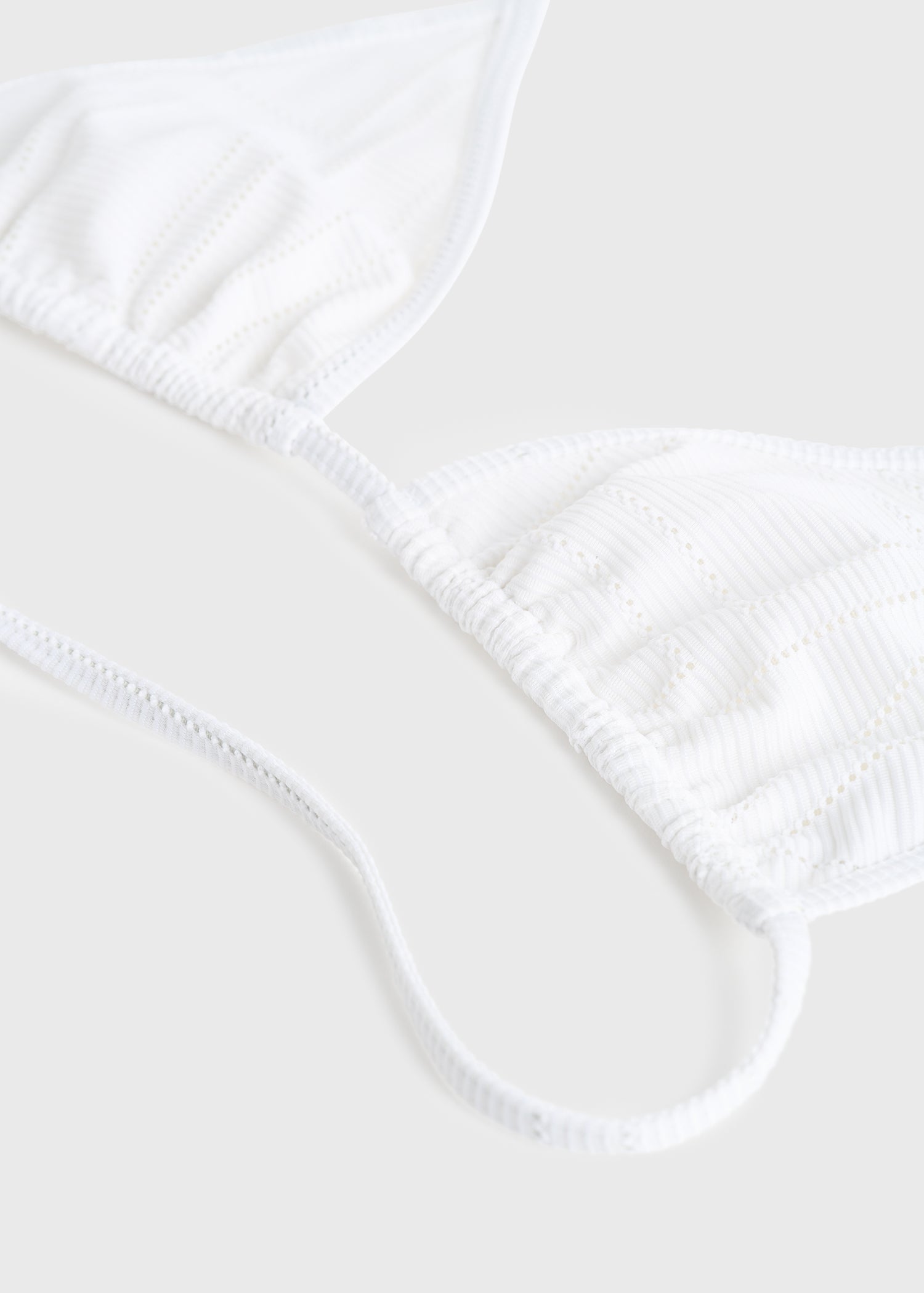 Monogram pointelle bikini top white