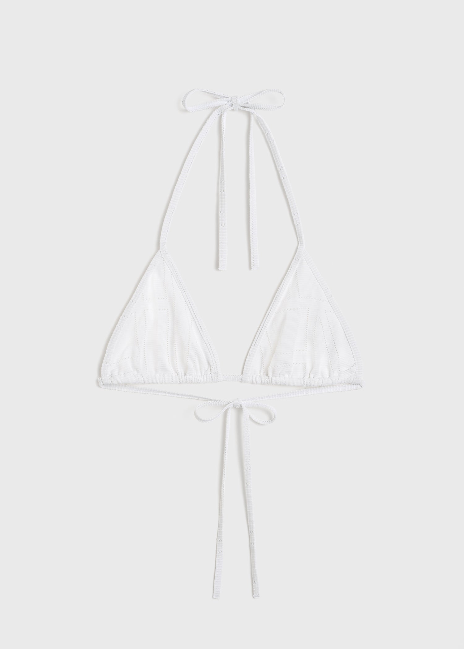 Monogram pointelle bikini top white