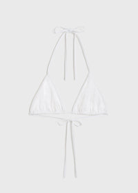 Monogram pointelle bikini top white