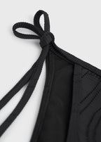 Monogram pointelle bikini bottoms black
