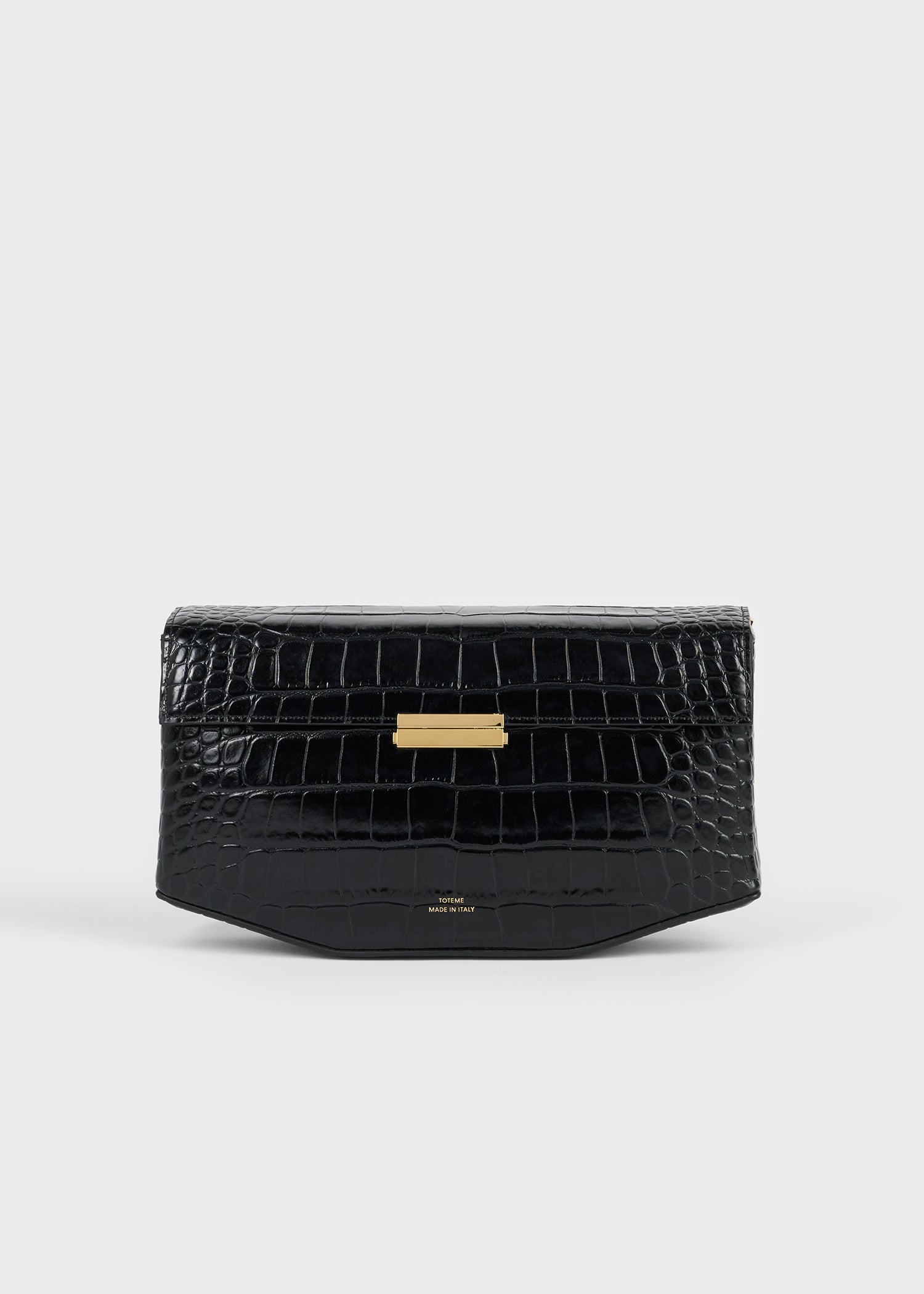 Clip croco-embossed shoulder black from Toteme - $1,490