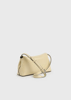 T-lock leather clutch champagne