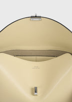 T-lock leather clutch champagne
