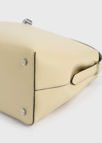 T-lock leather top handle champagne