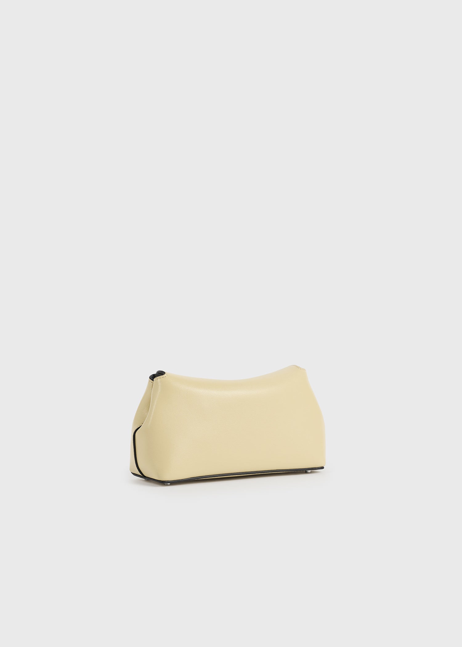 Mini T-lock leather clutch champagne