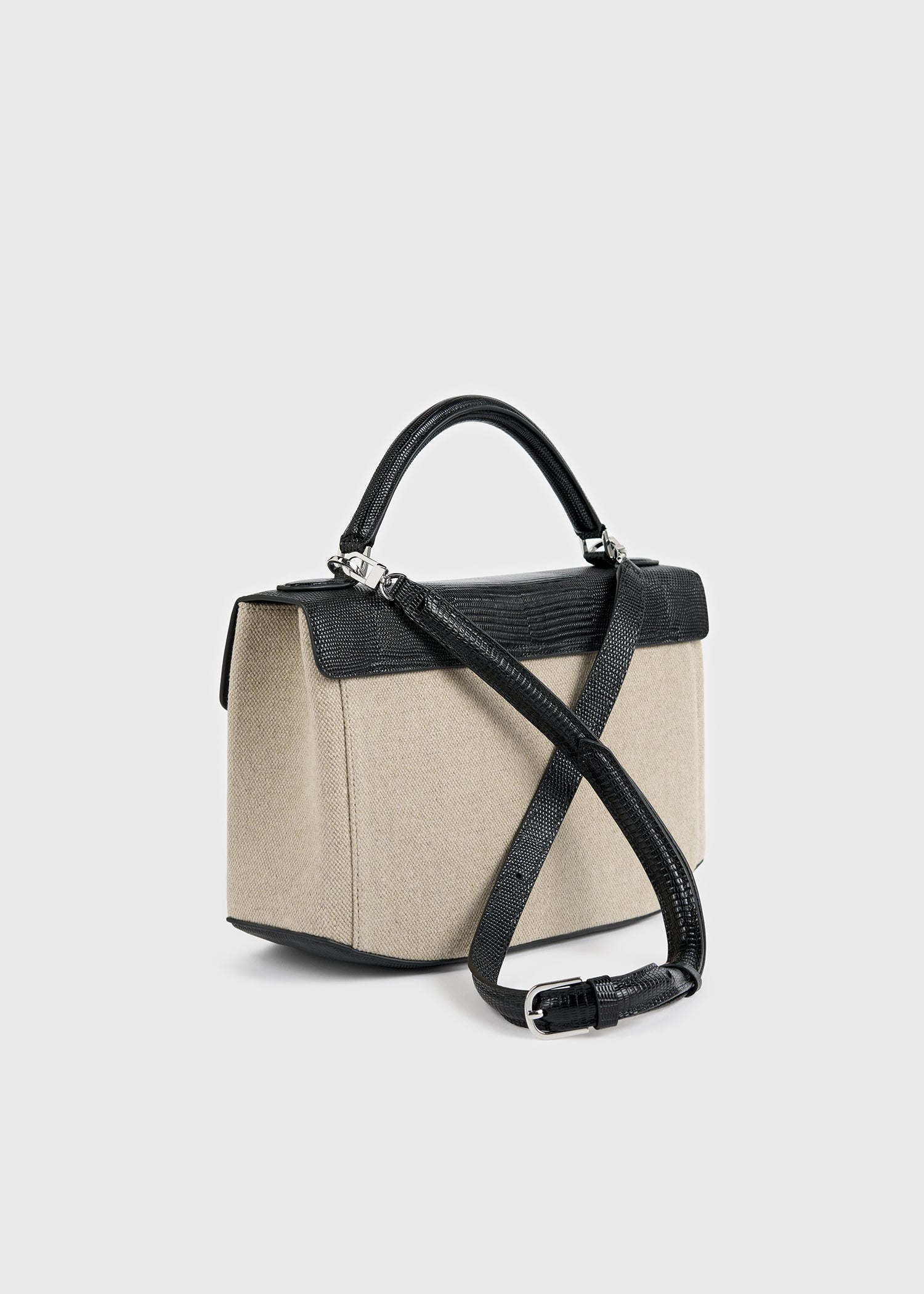 Clip canvas top handle beige/black