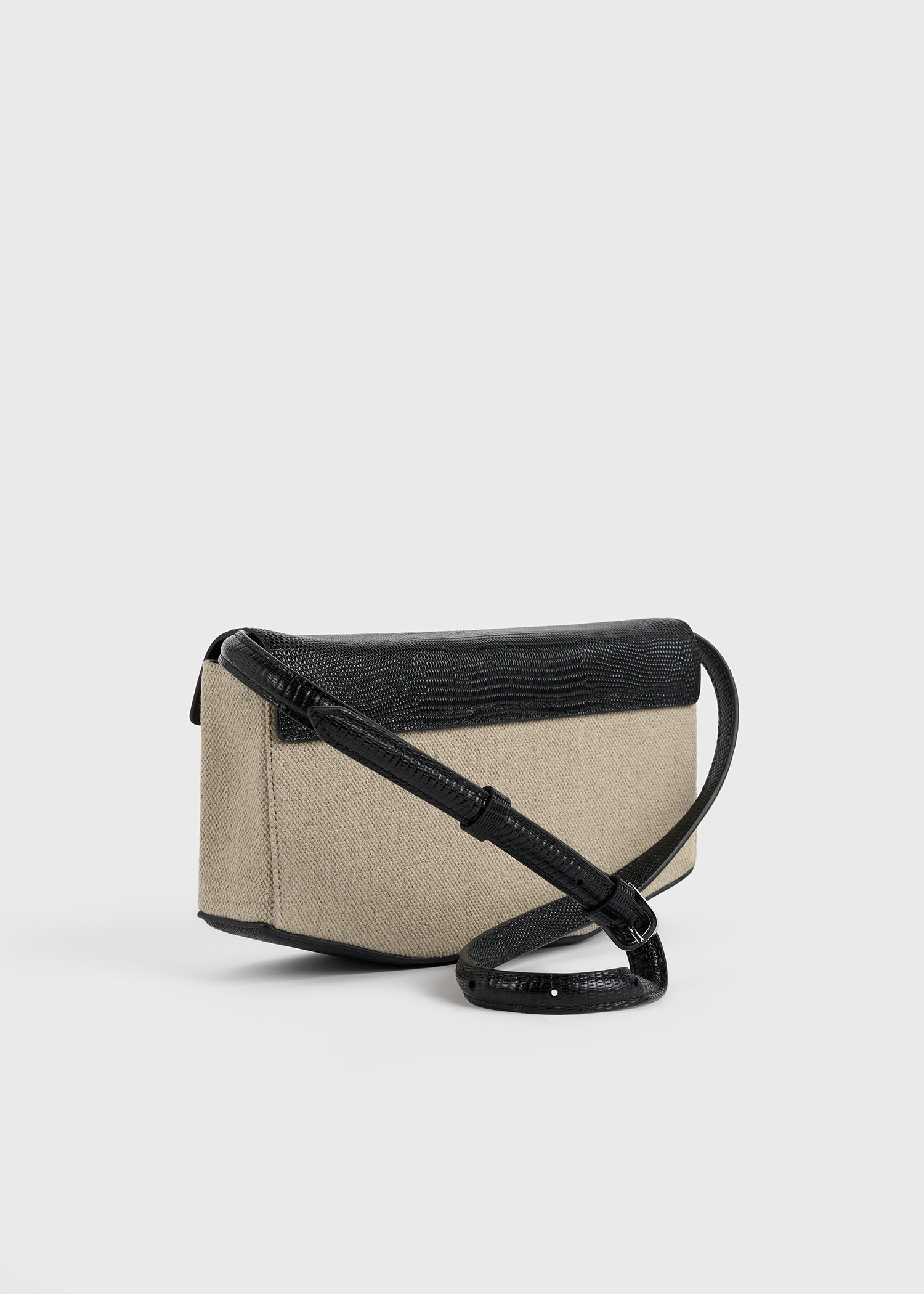 Clip canvas clutch beige/black