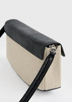 Clip canvas clutch beige/black
