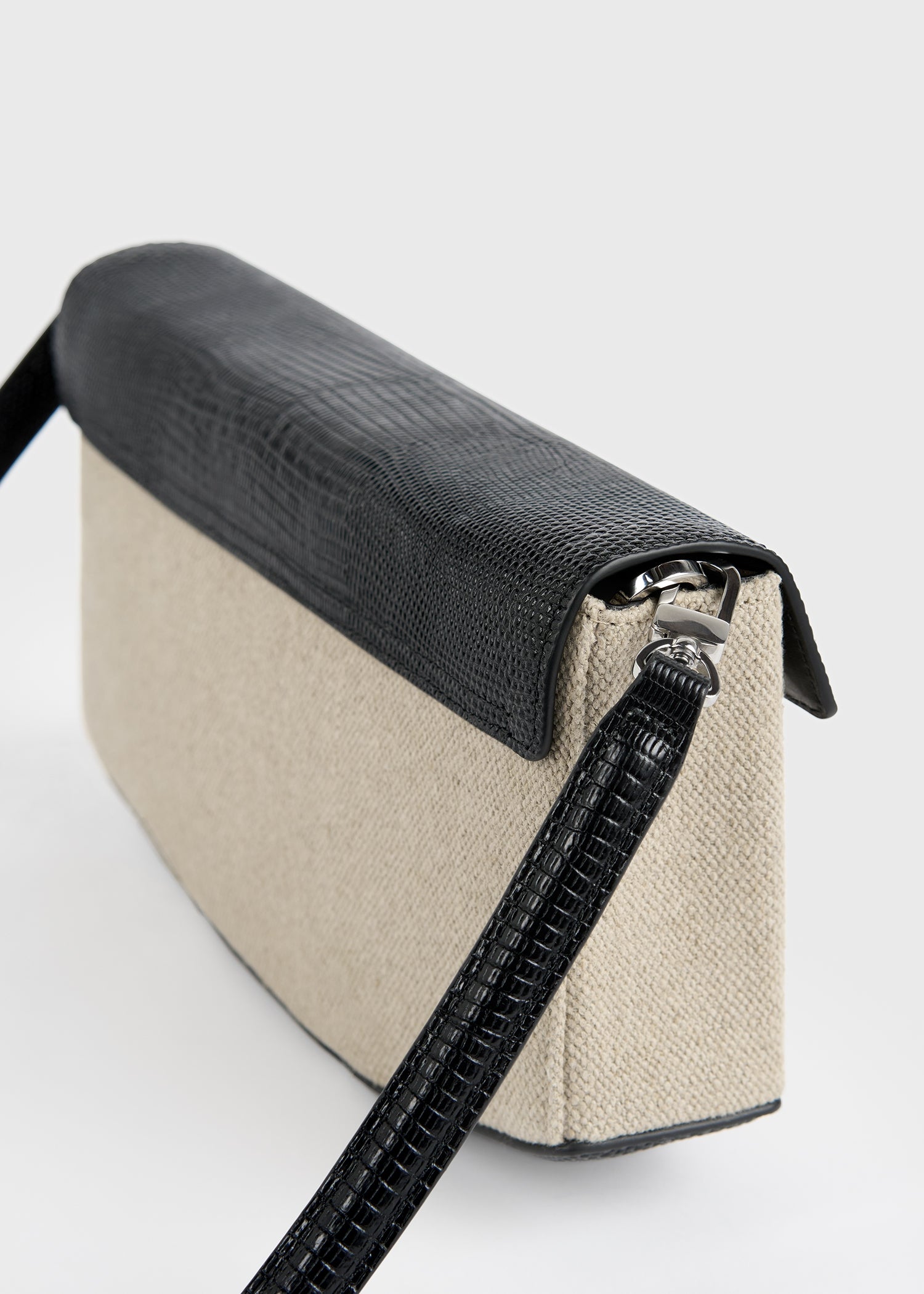 Clip canvas clutch beige/black