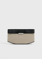 Clip canvas clutch beige/black