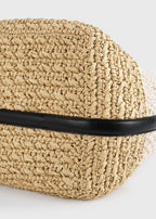 Belted paper raffia tote ecru/vanilla