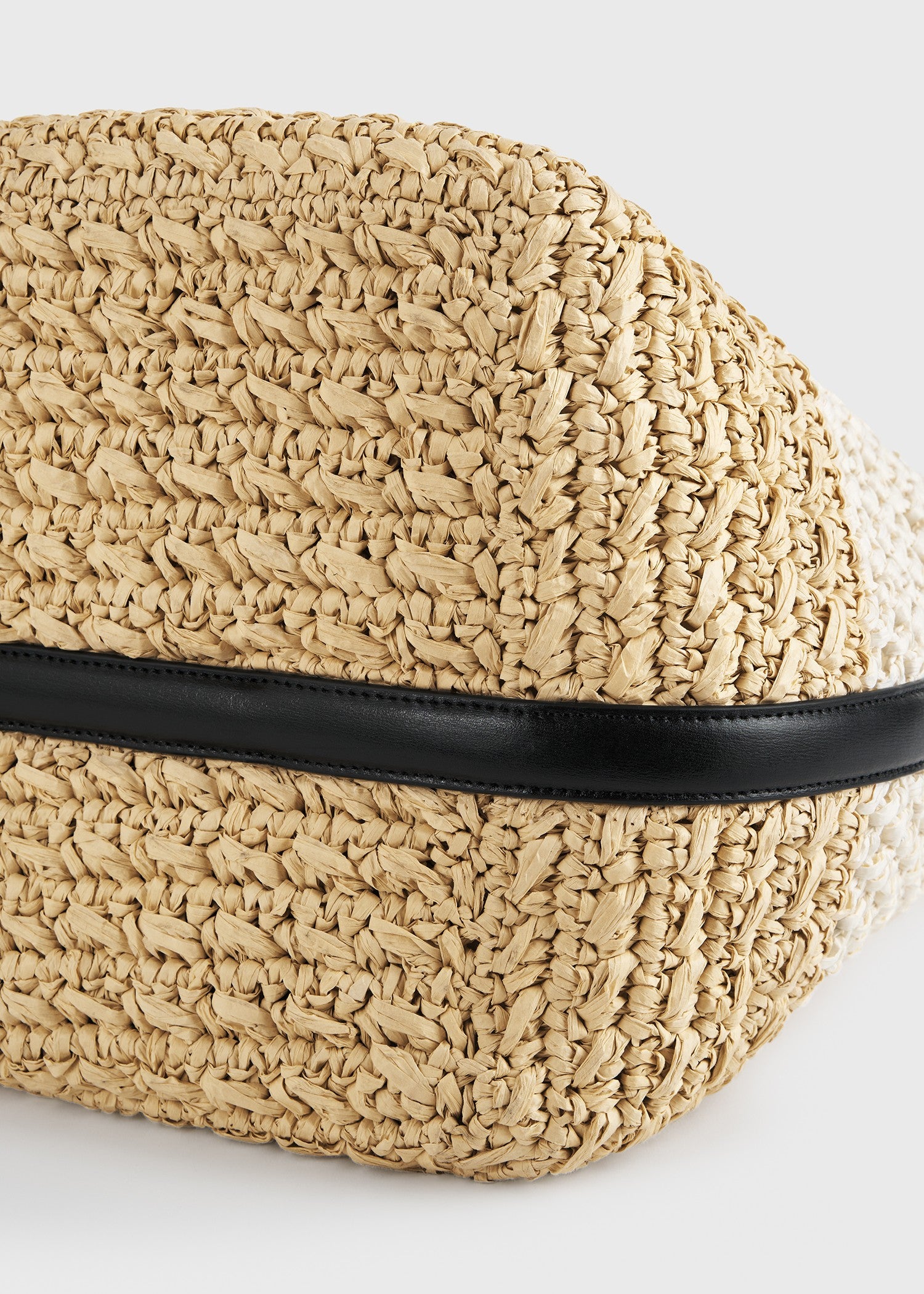Belted paper raffia tote ecru/vanilla