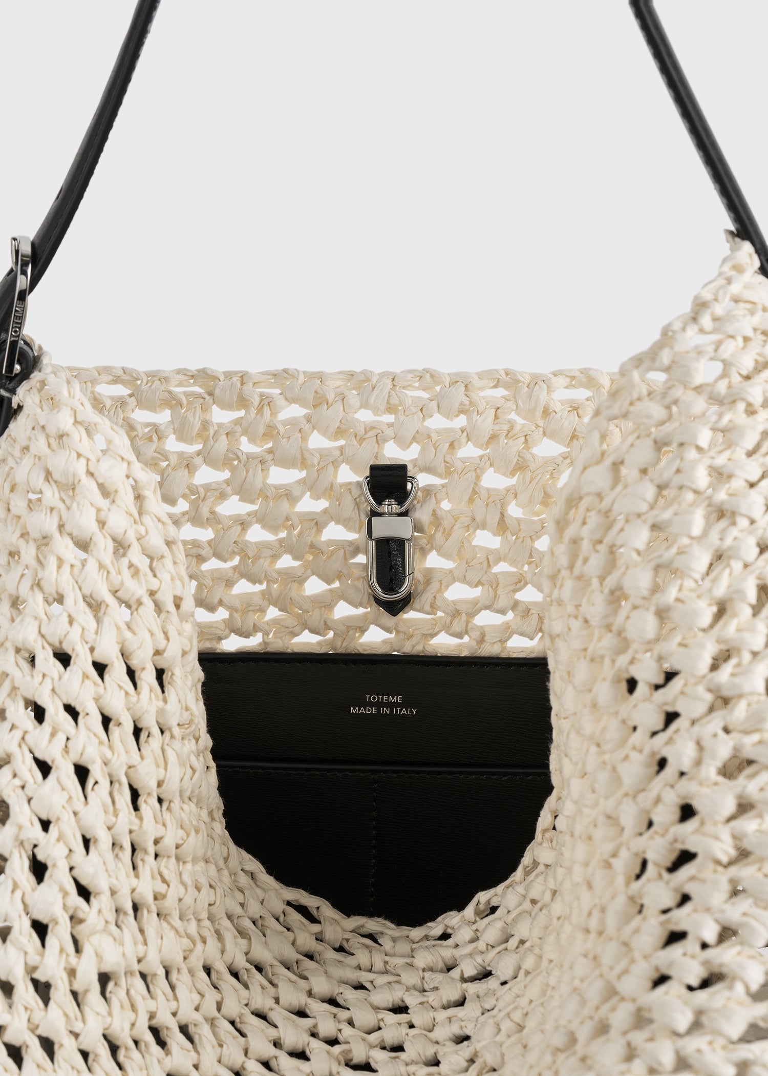Belted paper raffia tote ecru/vanilla